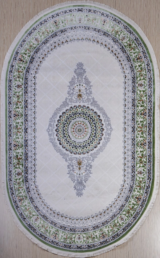 Ковер Amira Овал 4836A D.Blue-L.Grey (зелёный)